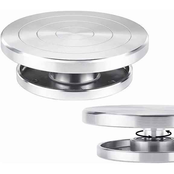 1 pc Aluminum Action Figure Displays Flat Round Platinum 15.05x4.85cm