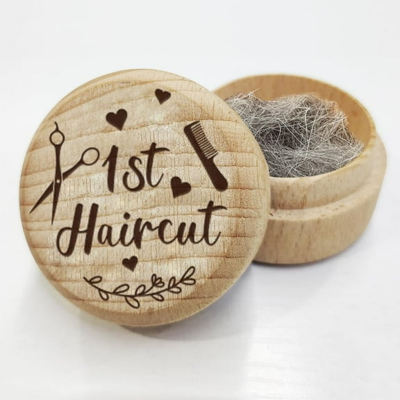 1 pc Baby Keepsake Box for First Hair First Haircut Keepsake Wooden Baby Hair 3D Box Cute Container Box to Keep the Childhood Memory for Birthday Gift Present