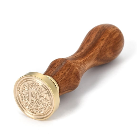 1 pc Brass Retro Initials Wax Sealing Stamp 26 Letters A-Z Wax Seal Stamp with Wooden Handle for Post Decoration DIY Card Making Letter.A 90x25.5mm