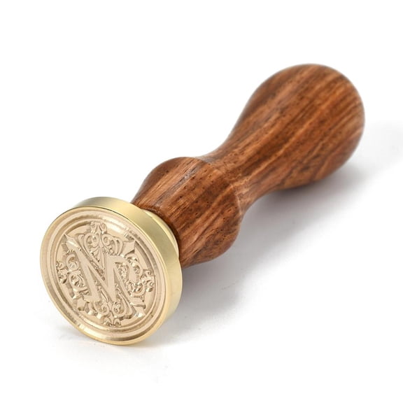1 pc Brass Retro Initials Wax Sealing Stamp 26 Letters A-Z Wax Seal Stamp with Wooden Handle for Post Decoration DIY Card Making Letter.M 90x25.5mm