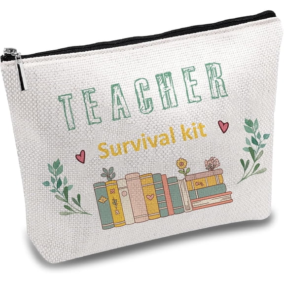1 pc Canvas Storage Bags Metal Zipper Pouches Rectangle with Pattern Book 18x25cm for DIY
