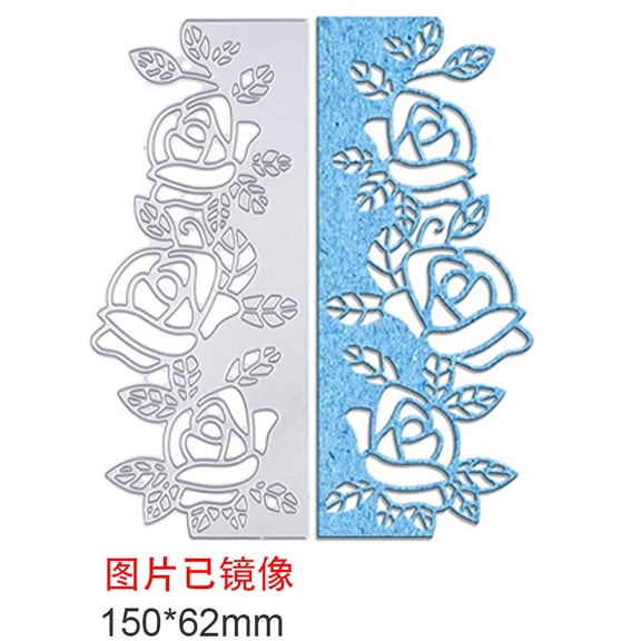 1 pc Carbon Steel Cutting Dies Stencils for DIY Scrapbooking/oto Album Decorative Embossing DIY Paper Card Rose Pattern 15x6.2cm