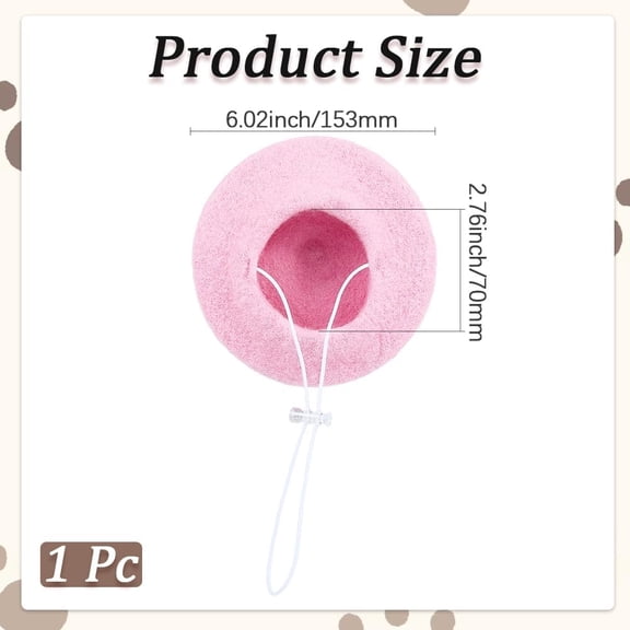 1 pc Cat Beret Hat Dog Beanie Headband with Adjustable Chin Wool Pet French Artist Beret Mini Caps Dog Headwear Decor Costume Hair Accessory for Party Cosplay Carnival Christmas Photo Props Pink