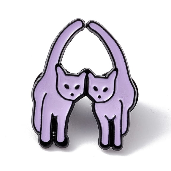 1 pc Cat Initial Letter Enamel Pin Electrophoresis Black Alloy Cartoon Brooch for Backpack Clothes Letter.A 29.5x24x2mm Pin: 1.2mm