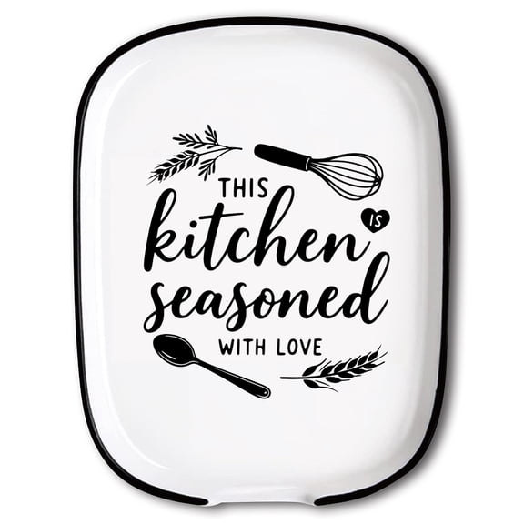 1 pc Ceramic Spoon Rest Spoon Holder for Kitchen Counter Tableware 150x115mmDIY Mixed Color