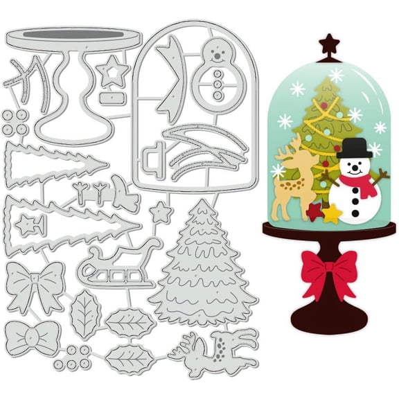 1 pc Christmas Glass Dome Theme Carbon Steel Cutting Dies Stencils for DIY Scrapbooking Photo Album Decorative Embossing Paper Card