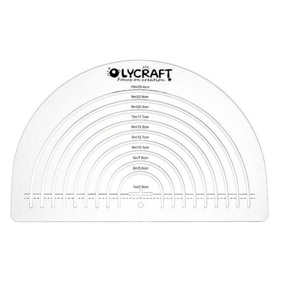 1 pc Circle Acrylic Ruler for Cutting Fabric Clear Acrylic Templates 11.8x7.9 Inch Circle Cut Ruler Multifunctional Sewing Rulers Curve Ruler Quilting Tool for Quilting Sewing Supplies-0.3cm Thick