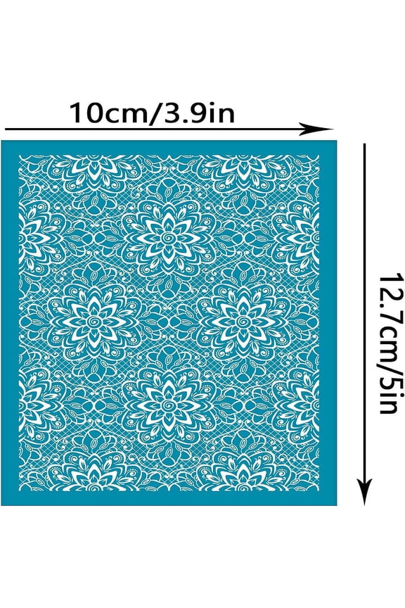 1 pc Clay Stencils Lace Flower Pattern Non-Adhesive Silk Screen Printing Stencil Reusable Flower Mesh Stencils Transfer Washable Stencils for Polymer Clay Jewelry Earring Making - 5x4 Inch