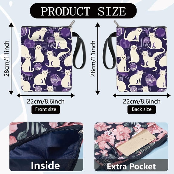 1 pc Cloth Cat Shape Book Cover Notebook 280x220mm Wraps Rectangle