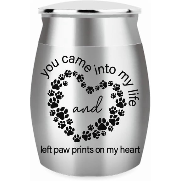 1 pc Column Mini Stainless Steel Urn for Human Pet Ashes Small Cremation Urn Memorial Keepsake Ash Holder Heart 30x40mm