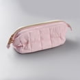 thumbnail image 1 of 1 pc Cotton Cosmetic Bag Ladies' Large Capacity Travel Storage Bags Zipper Clutch Bags Pink 14x26x13cm, 1 of 2