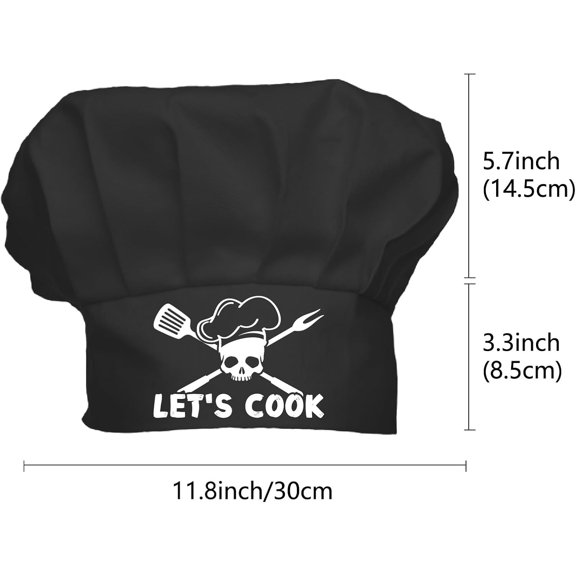 1 pc Custom Cotton Chef Hats Black Hat White 70x100mm Pattern Tableware
