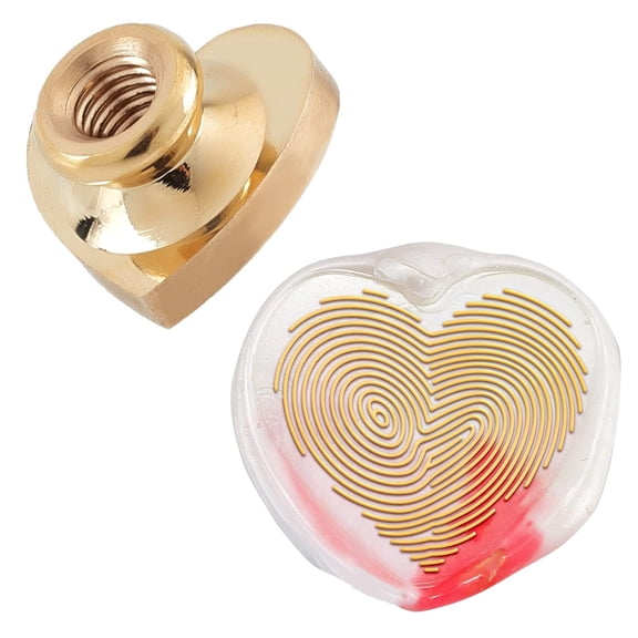 1 pc DIY Scrapbook Brass Wax Seal Stamp Heart Wood Grain Pattern 2.5cm