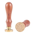 thumbnail image 1 of 1 pc DIY Scrapbook Brass Wax Seal Stamp and Wood Handle Sets Snowflake Golden 8.9cm Stamps: 2.54x1.45cm, 1 of 4