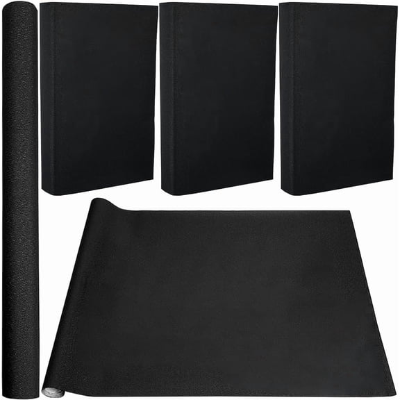 1 pc DIY Suede Fabric with Paper Back for Book Binding Velvet Box Making Black 1500x430mm art