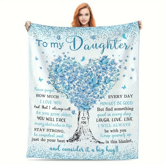1 pc Daughter Birthday Gift Daughter Gifts Birthday Gifts for Daughter Blanket 60"x 80" Daughter Gifts Ideas from Mom Dad to My Daughter Blanket Best Daughter Graduation Wedding Gifts