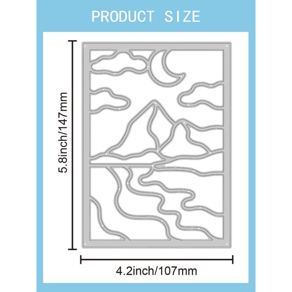 1 pc Desert View Theme Carbon Steel Cutting Dies Stencils for DIY Scrapbooking Photo Album Decorative Embossing Paper Card Moon 147x107x0.8mm