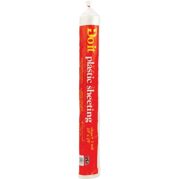 Do it Best Tools Poly Film Sheeting - Clear Plastic - 1 Pc, 20' x 25' Residential Use, Standard Application