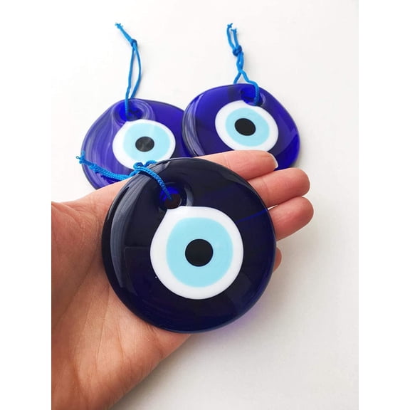 1 pc Evil Eye Home Protector - Glass Beads, Good Luck Charm, Doorway, Home Decoration, Wall Hanging, Gift Item, 3 Inches Wide