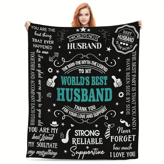 1 pc Fathers Day Husband Gifts, Gifts for Husband, Husband Gifts from Wife, Husband Birthday Gift, Best Anniversary Wedding Birthday Gifts for Husband Unique, I Love You Blanket