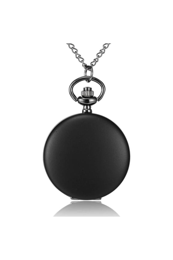 1 pc Flat Round Alloy Quartz Pocket Watches with Iron Chains and Lobster Claw Clasps Gunmetal 32.2 inch Watch Head: 57x41x14mm Watch Face: 32mm