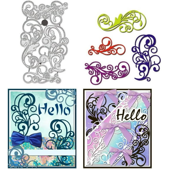 1 pc Flourish Swirl Cutting Dies for Scrapbooking Plant Theme Pattern Embossing Stencils Template Die Cuts for Card Making Photo Decorative Paper 0.08cm Thick