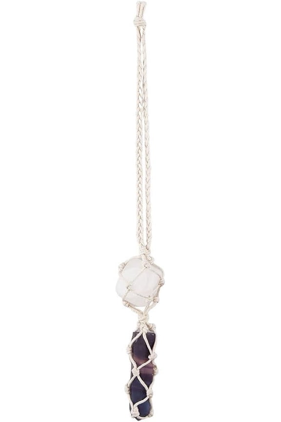1 pc Fluorite Quartz Pendant Decoration with Cotton Threadfor Home Decoration 245mm