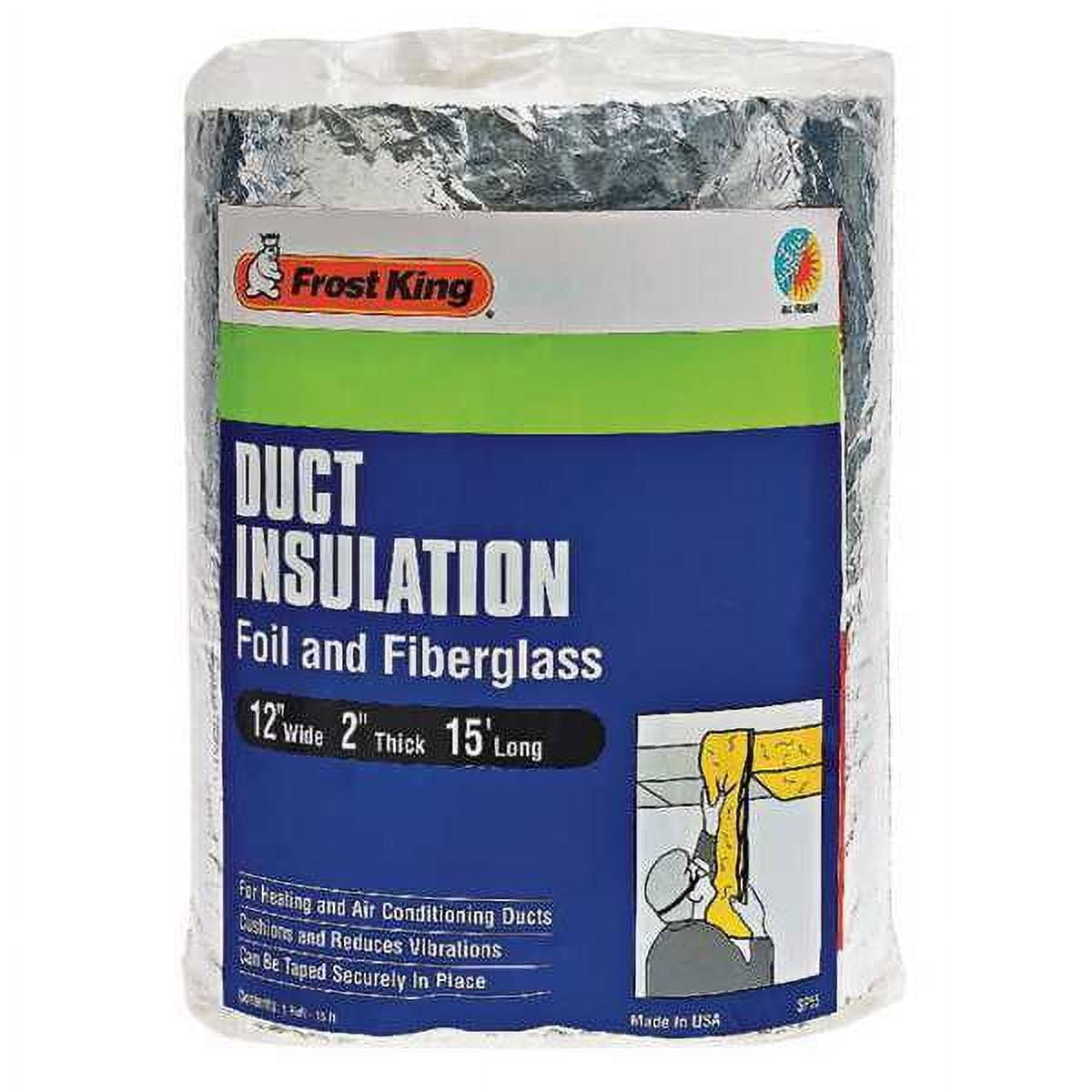 1 pc, Frost King Duct Insulation, Fiberglass, 15 ft. L