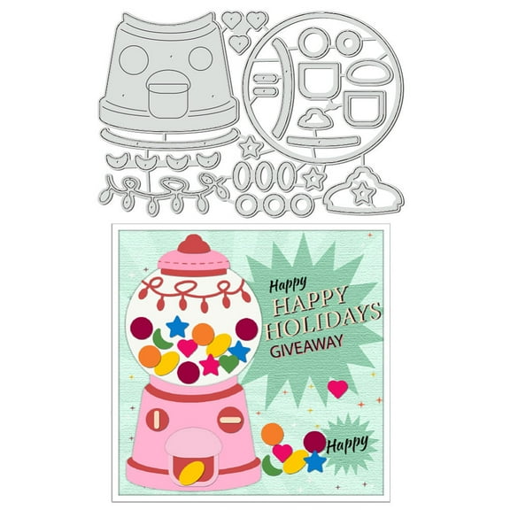 1 pc Gacha Machine Carbon Steel Cutting Dies Stencils for DIY Scrapbooking oto Album Decorative Embossing Paper Card Playing Theme 91x136x0.8mm