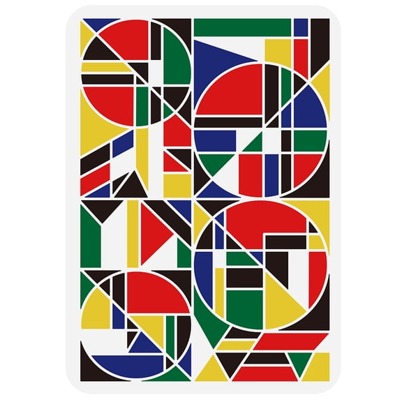 1 pc Geometric Stencil 8.3x11.7 inch Repeating Pattern Painting Stencil Reusable Stencil Template Plastic Triangle Round Rectangular Pattern Stencil for DIY Wall Furniture Crafts Decor