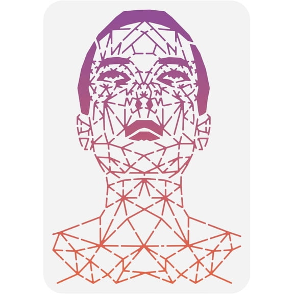 1 pc Geometry Face Painting Stencil 8.3x11.7inch Human Face Line Painting Stencil Reusable Character Theme Drawing Template DIY Home Decor Stencil