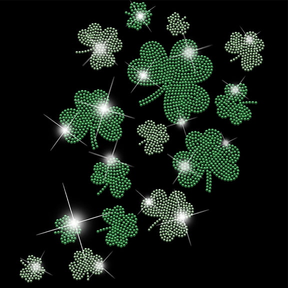 1 pc Glass Hotfix Rhinestone Iron on Appliques Costume Accessories for Clothes Bags Clover 297x210mm