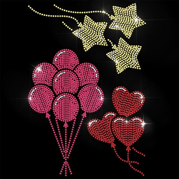 1 pc Glass Hotfix Rhinestone Iron on Appliques Costume Accessories for Clothes Bags Pants Balloon 297x210mm for Handmade