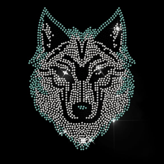 1 pc Glass Hotfix Rhinestone Iron on Appliques Costume Accessories for Clothes Bags Pants Wolf 297x210mm