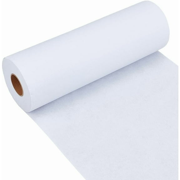 1 pc Heavy Weight 55g/ White Iron-On Fusible Interfacing 11.81 Inch x 30 Yards Non-Woven Interfacing Iron On Single-Sided Interfacing Non-Woven Apparel Interfacing for Sewing DIY Crafts Supplies