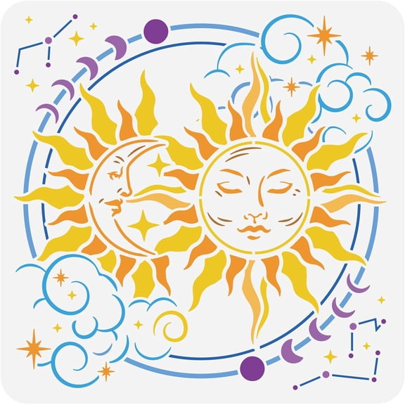 1 pc Hollow Out Drawing Painting Stencils for DIY Scrapbook Photo Album Moon Pattern 30x30cm