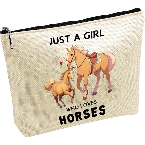 1 pc Horse Make Up Bag Cosmetic Bag Toiletry Purse Pouch Portable Organizer Make Up Accessory washable Small Things Storage Printed with Zipper Gift