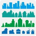 thumbnail image 1 of 1 pc House Pattern Painting Stencil 11.8x11.8 inch Reusable House Landscape Plastic Stencil House Building Silhouette Stencil for Painting on Wood Wall Fabric Furniture DIY Home Decor, 1 of 8