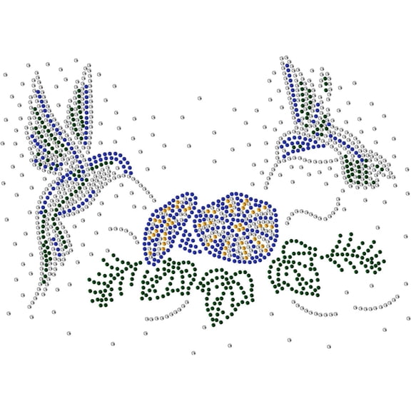 1 pc Hummingbird Flower Glass Hotfix Rhinestone Iron on Appliques Costume Accessories for Clothes Bag Pants Colorful 210x297mm for DIY