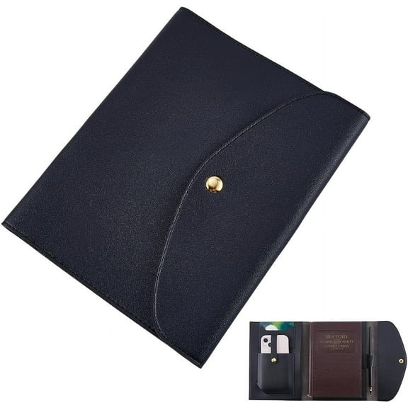 1 pc Imitation Leather & Zinc Alloy File Folders Rectangle Black 222x177x14mm