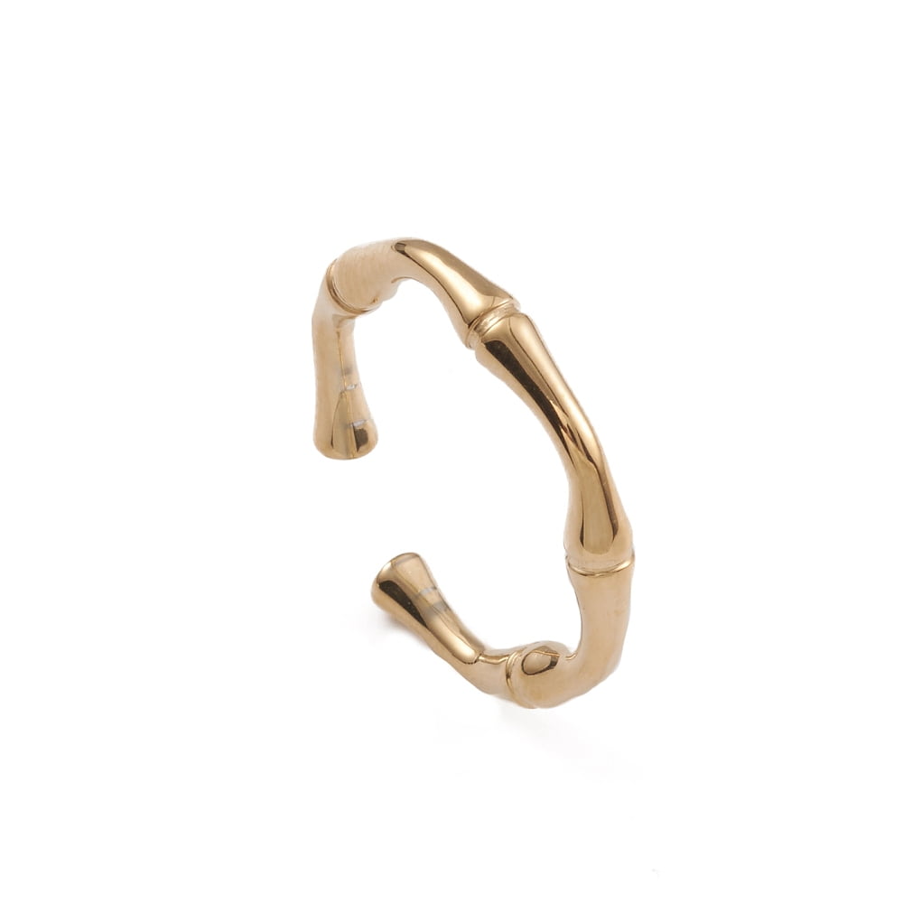 1 pc Ion Plating(IP) 304 Stainless Steel Bamboo Joint Open Cuff Rings ...