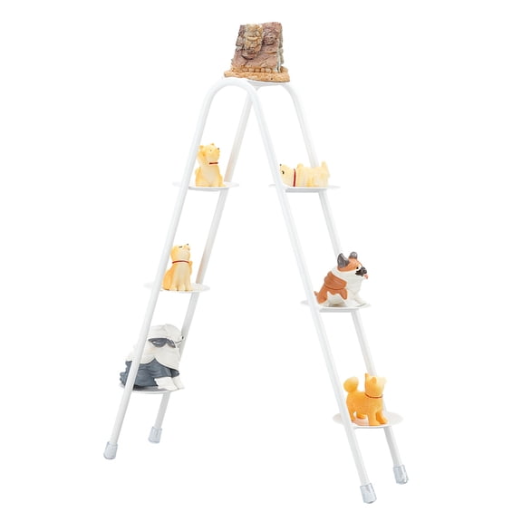 1 pc Iron Ladder Action Figure Display Stands Minifigure Display Round Organizer Holder White Ladder Pattern 6x23.3x29cm
