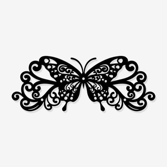 1 pc Iron Wall Art Decorations for Front Porch Living Room Kitchen Matte Style Butterfly 110x300x1mm
