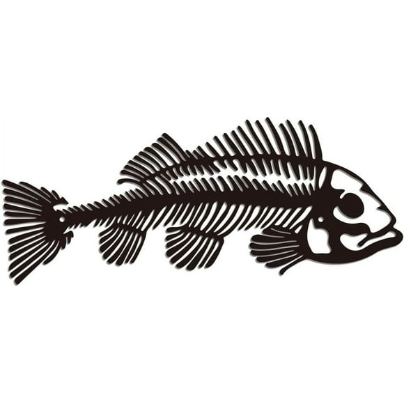 1 pc Iron Wall Art Decorations for Front Porch Living Room Kitchen Matte Style Fish 159x380x1mm