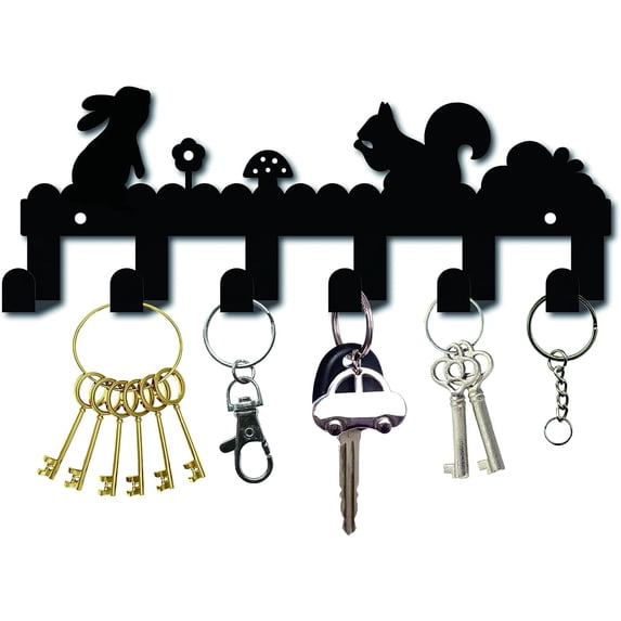 1 pc Iron Wall Mounted Hook Hangers Decorative Organizer Rack with 6 ...