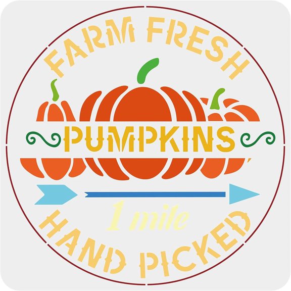 1 pc Large Plastic Reusable Drawing Painting Stencils Templates for Painting on Scrapbook Fabric Tiles Square Pumpkin Pattern 300x300mm