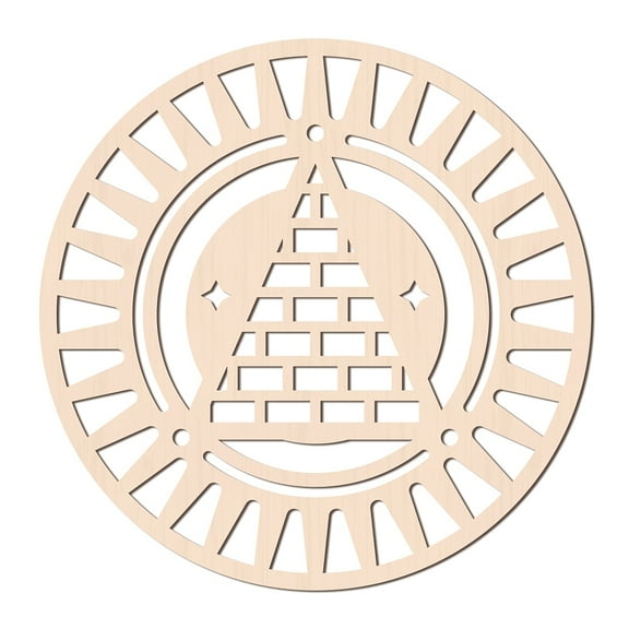 1 pc Laser Cut Wooden Wall Sculpture Torus Wall Art Home Decor Meditation Symbol Hanging Artwork Flower Triangle Pattern 310x6mm