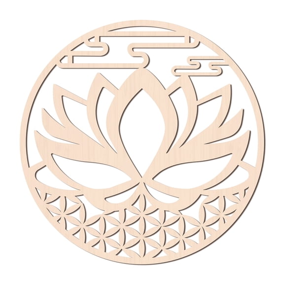 1 pc Laser Cut Wooden Wall Sculpture Torus Wall Art Home Decor Meditation Symbol Yoga Hanging Artwork Flat Round Chakra Theme 310x6mm