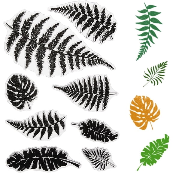 1 pc Leaf Clear Rubber Stamps Plants Ferns Turtleback Leaf Reusable Retro Transparent Silicone Stamp Seals for Journaling Card Making Scrapbooking Photo Album Decorative DIY Christmas Gifts