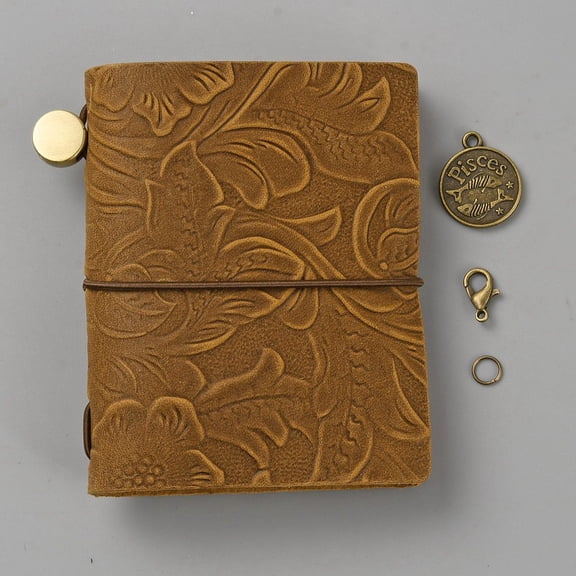 1 pc Leather Notebook Travel Journal Rectangle Peru 85x80x18mm